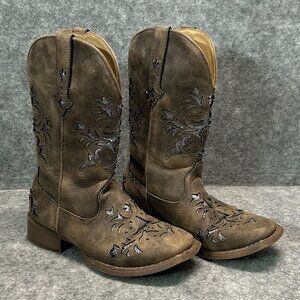Ropper Floral Glitter Underlay Western Boots Glitter Blossom Size 6